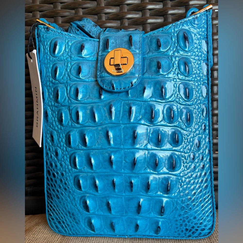 NWT Brahmin MARLEY in VIBRANT AZURE Melbourne Crossbody